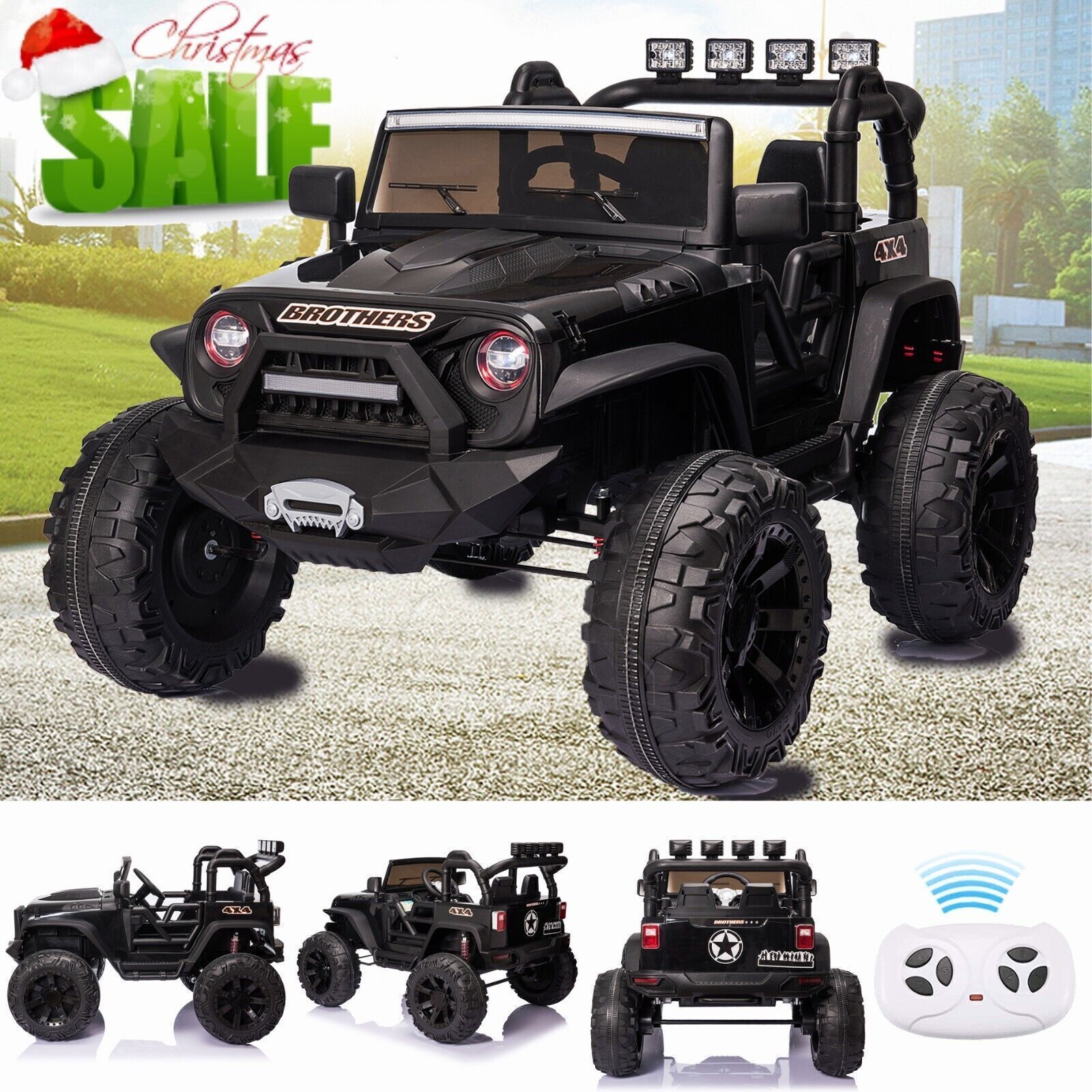 2-Seater 24V Electric Ride-On Truck with Bluetooth and LED Lights for Kids