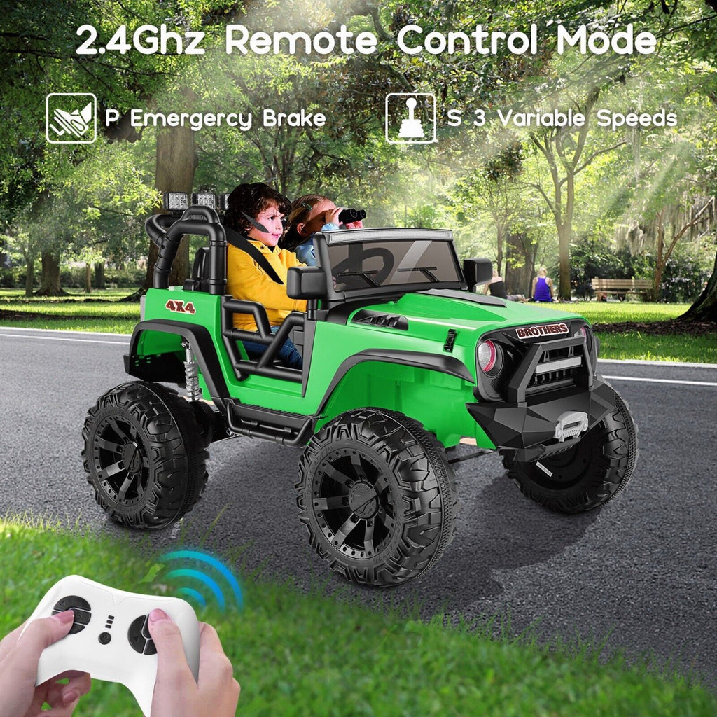 2-Seater 24V Electric Ride-On Truck with MP3, LED Lights, and Remote Control - 2X200W Power
