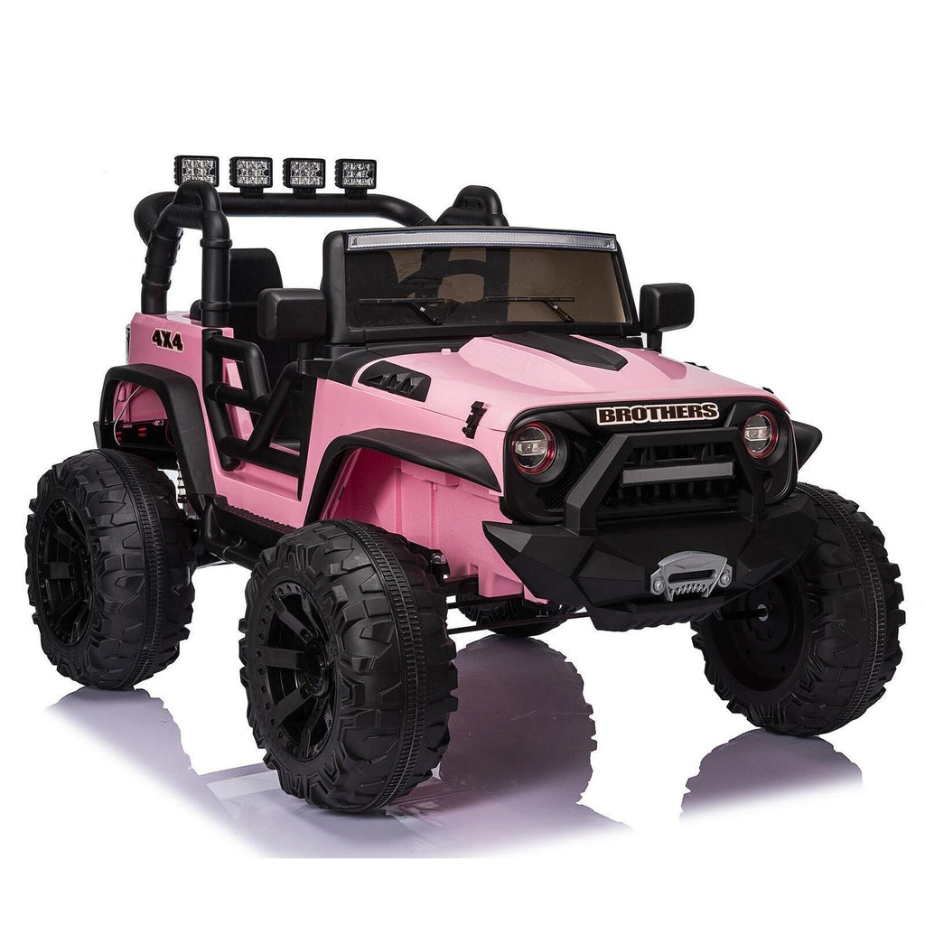 400W 2-Seater Electric Ride-On Jeep with LED Lights, MP3 Player, and Remote Control for Kids (24V)