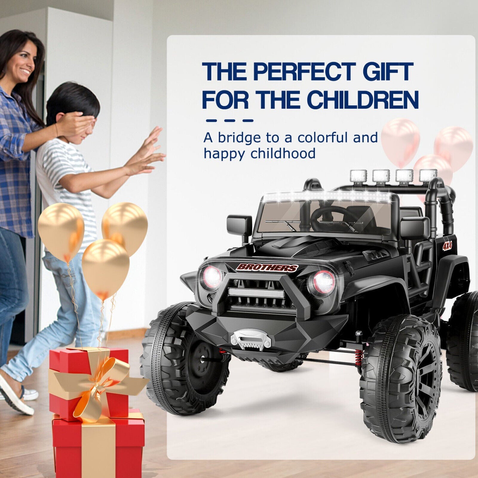 2-Seater 400W Electric Kids Ride-On Truck with Parent Remote Control - 24V
