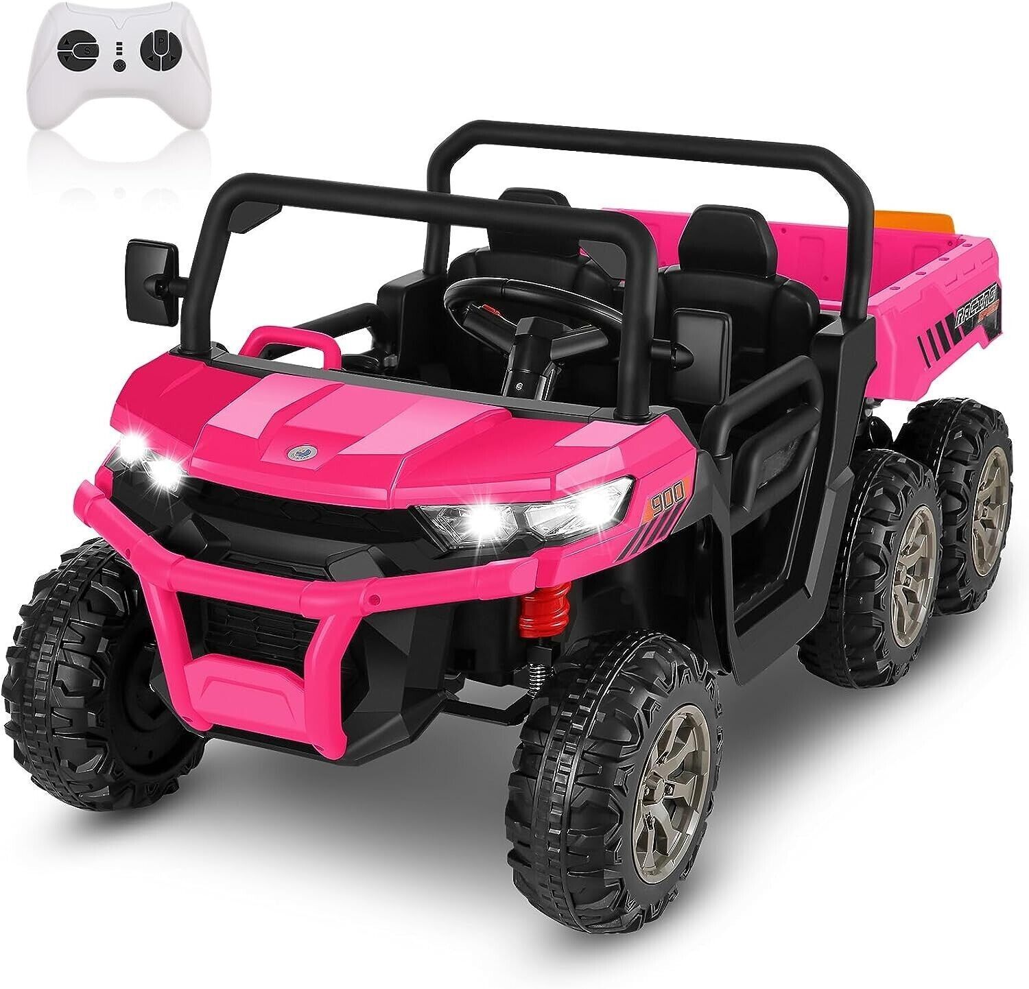 2-Seater Dump Truck Ride-On Toy with 24V Battery Power and 6 Wheels for Kids