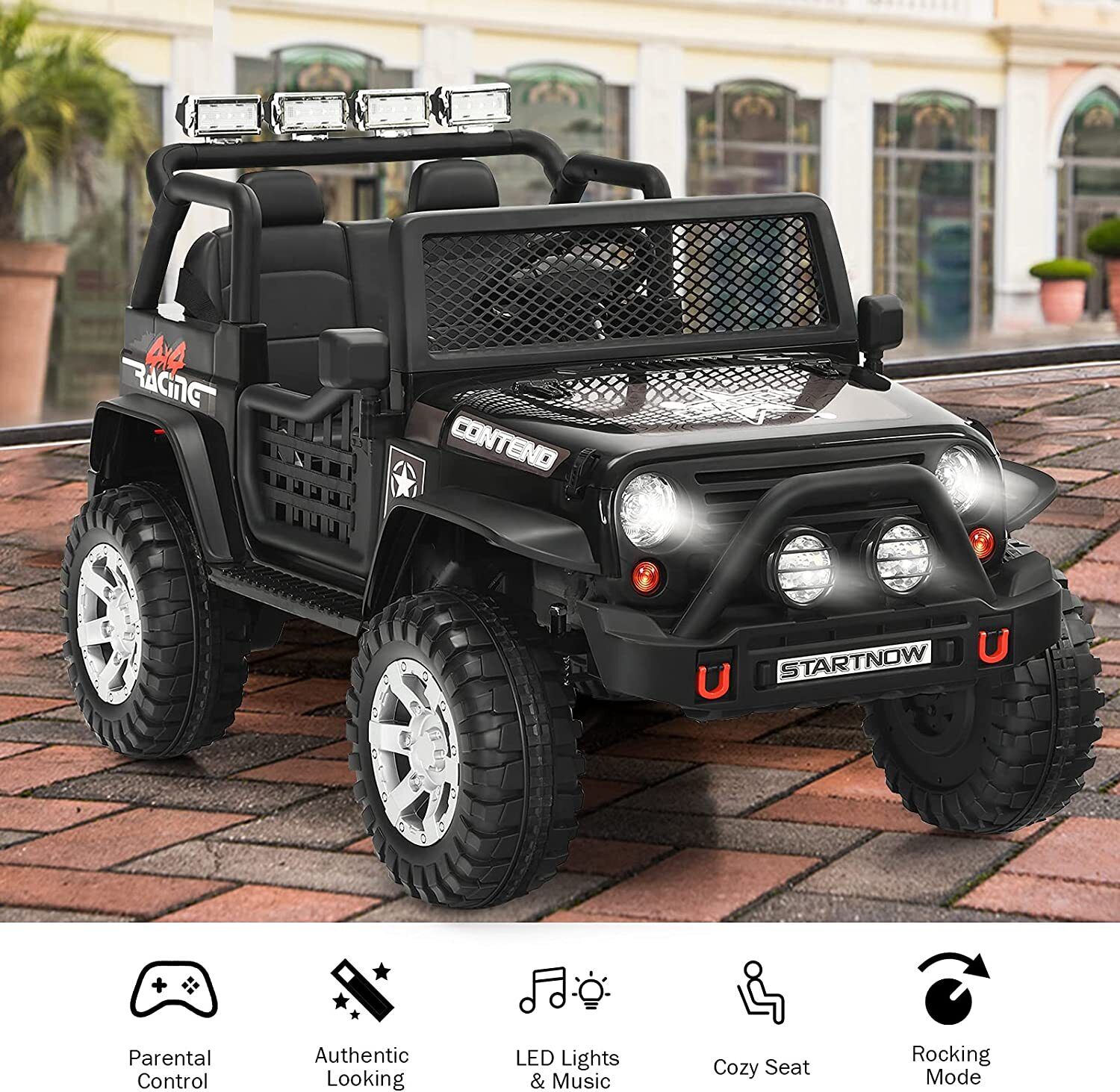 2-Seater Electric Jeep Car Toy for Kids with Remote Control - 12V Ride-On Truck