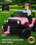2-Seater Electric Kids Ride-On Truck with Remote Control in Pink