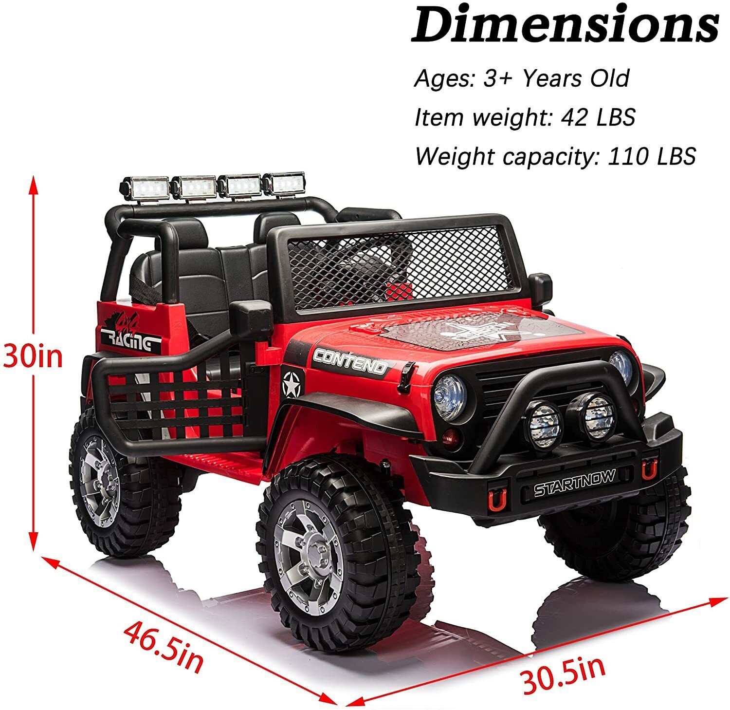 2-Seater Electric Ride-On Car for Kids with RC Control, MP3 Player, and Realistic Jeep Design