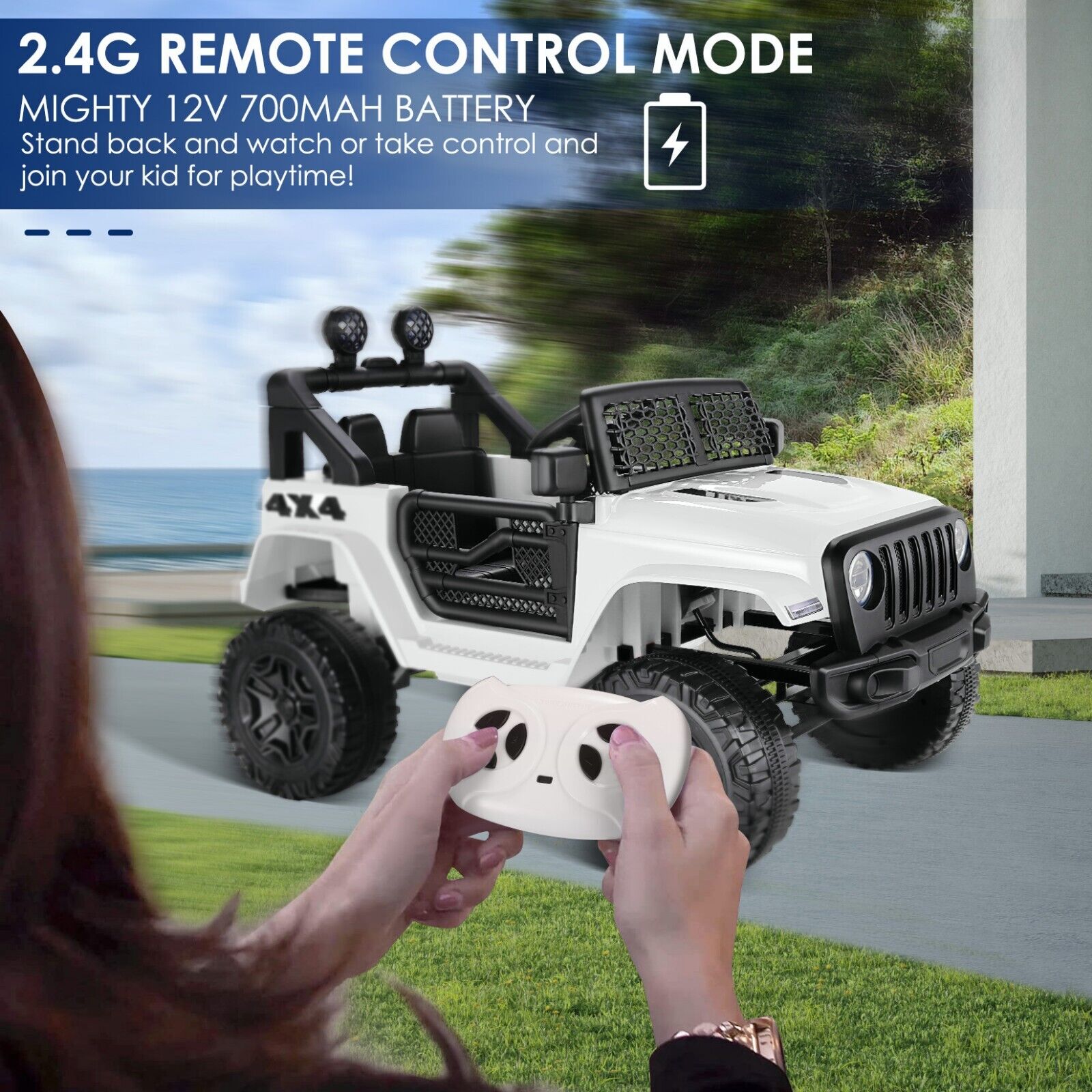 2-Seater Electric Ride-On Car for Kids with Remote Control and MP3 Player