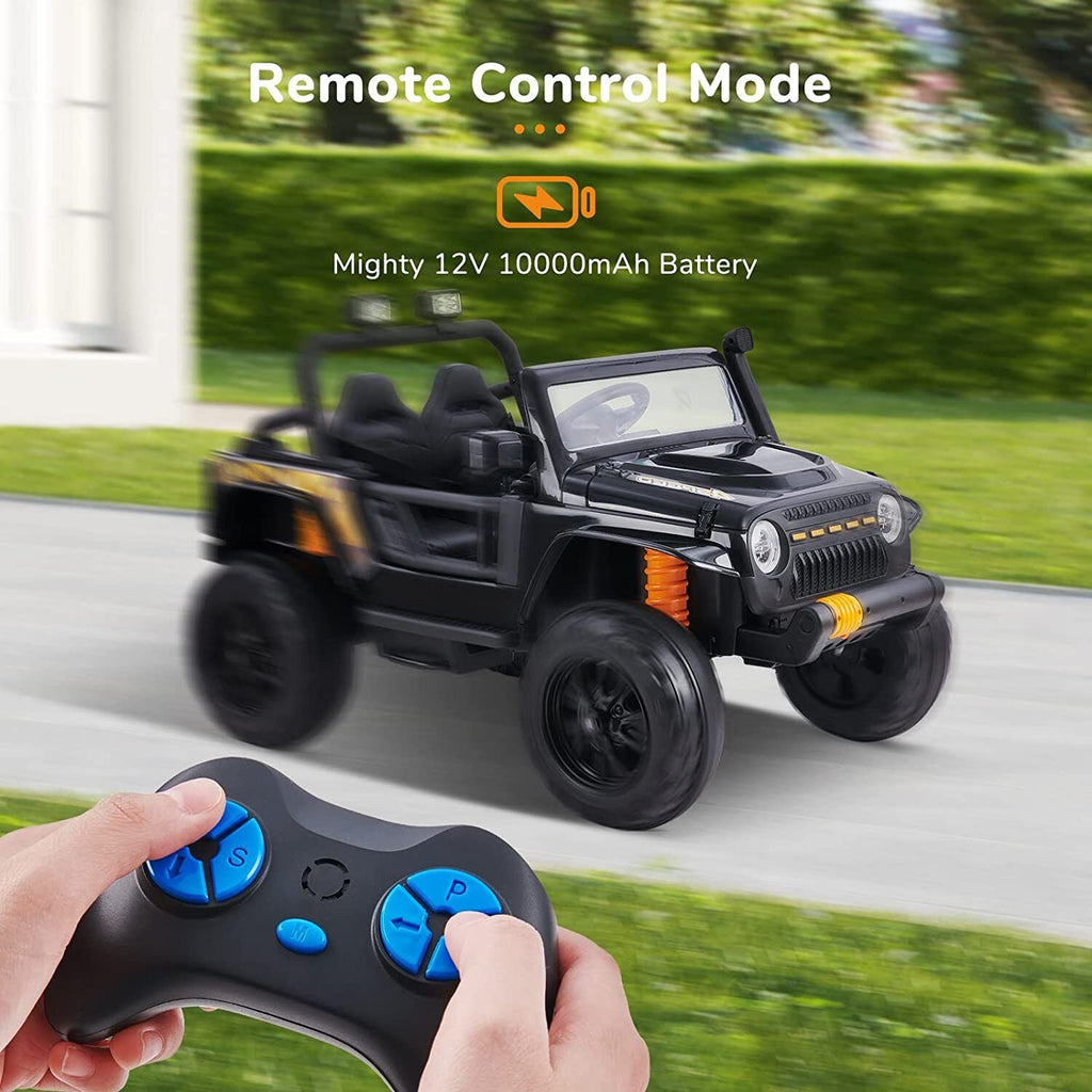 2-Seater Electric Ride-On Car for Kids with Remote Control and Music - 12V Battery Powered