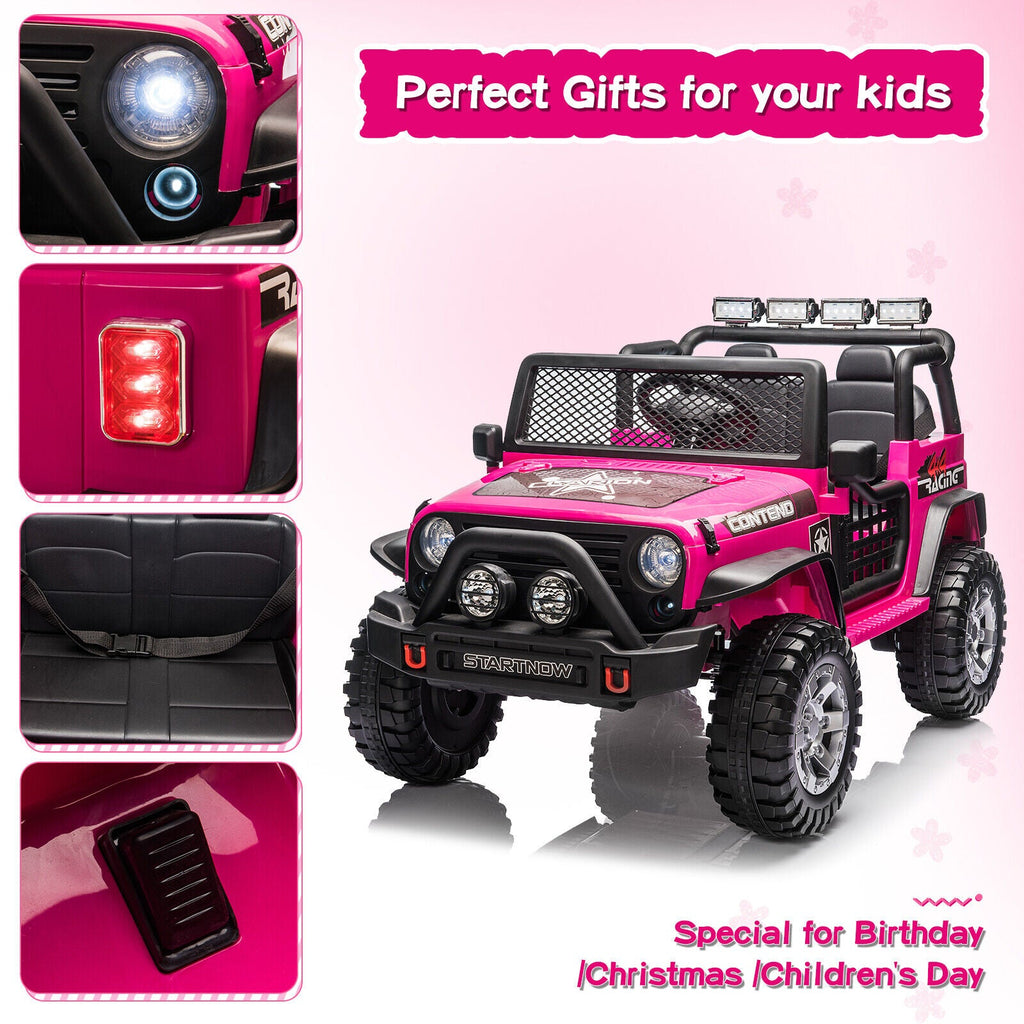 2-Seater Electric Ride On Jeep Toy with USB, Bluetooth, and Remote Control for Kids (12V)