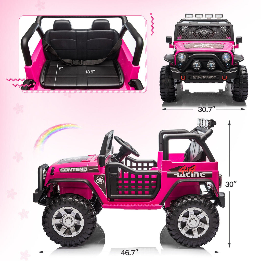 2-Seater Electric Toy Jeep for Kids with Remote Control, USB and Bluetooth Connectivity