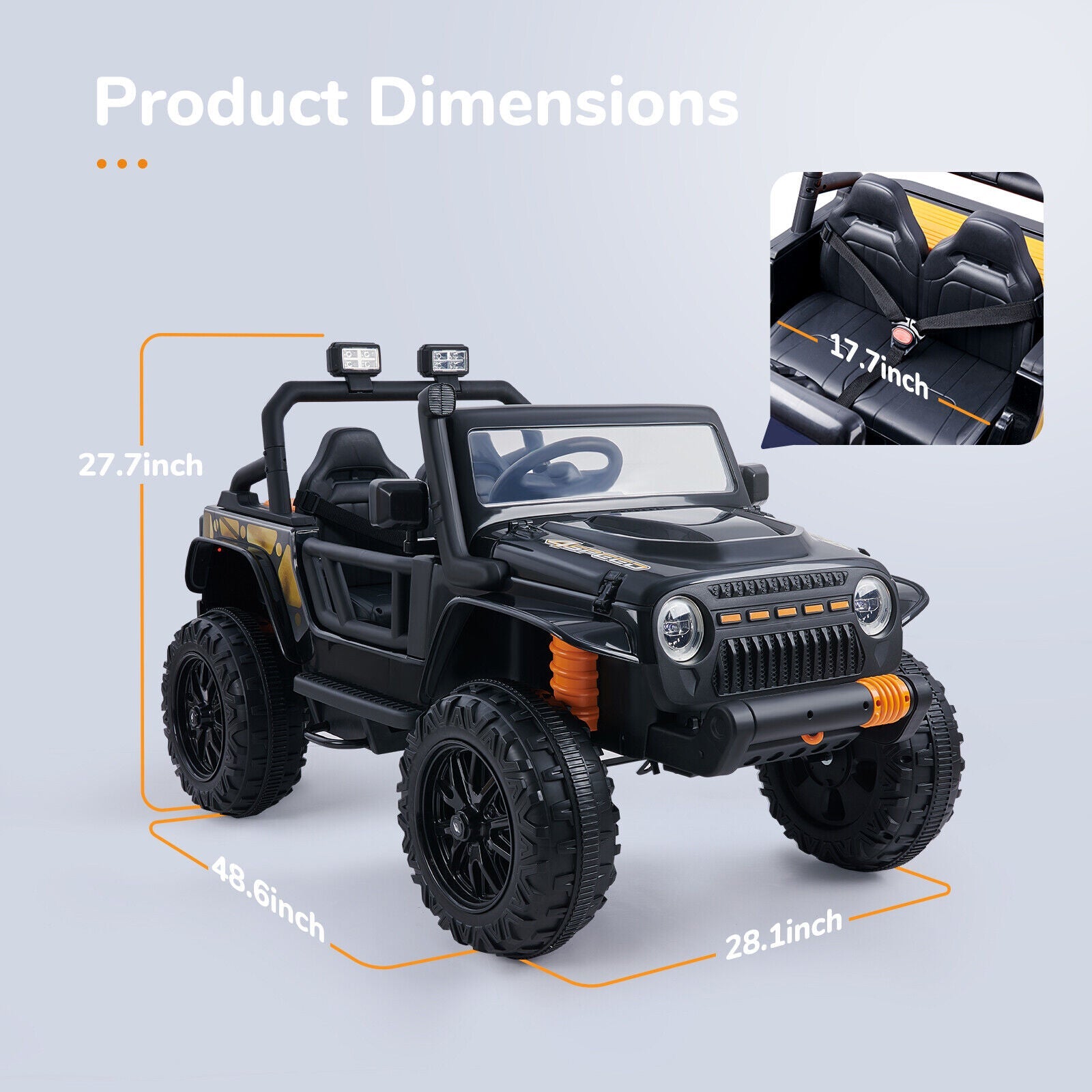 Interactive 24V Ride-On Car with Lights, Music, and Remote Control for Kids and Adults