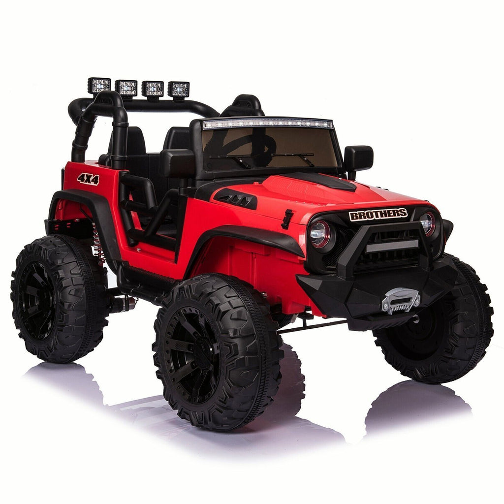 2-Seater 24V Kids Ride-On Truck with Remote Control, LED Lights, and 3-Speed Options
