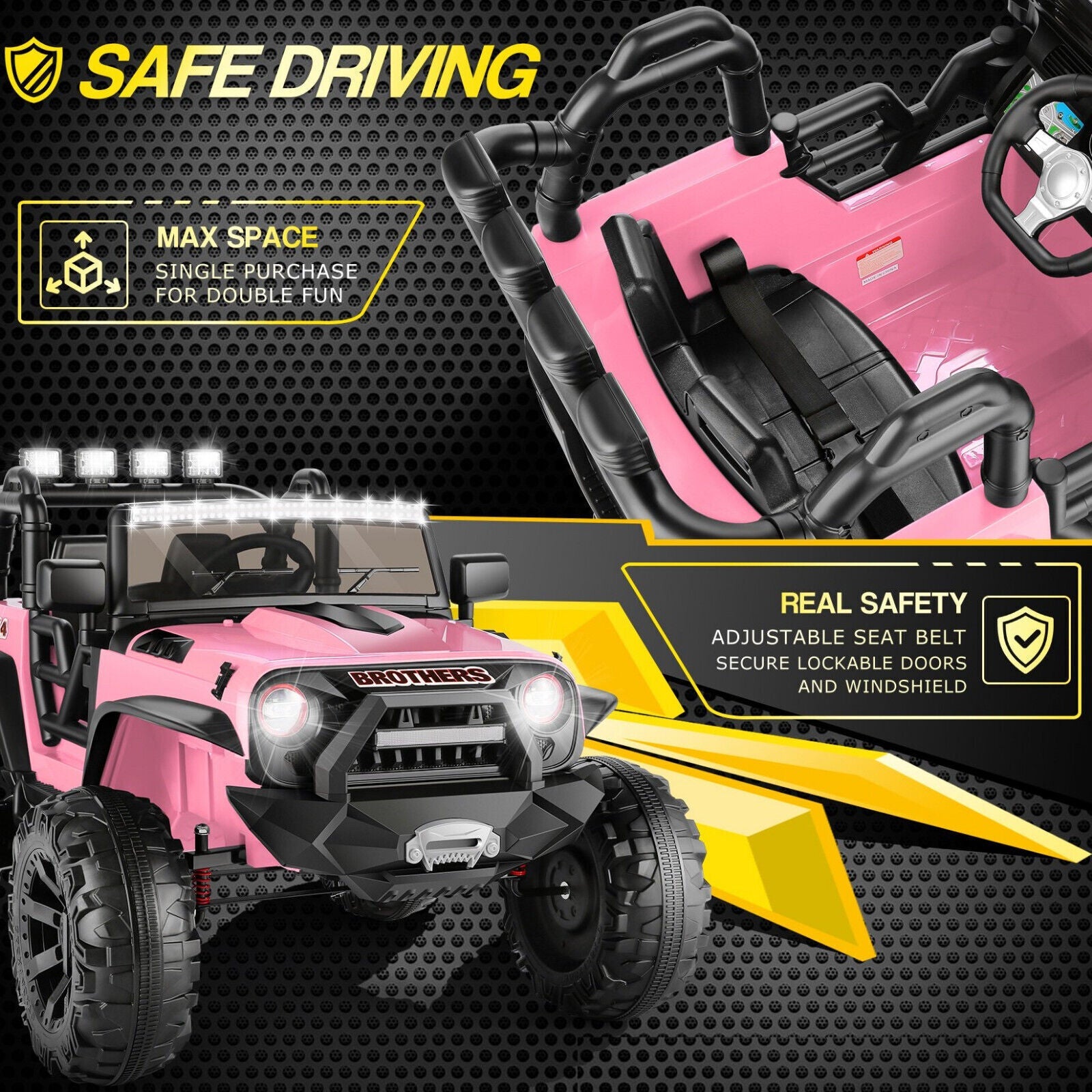 2-Seater 24V Electric Ride-On Truck with Bluetooth and Remote Control - 400W Power for A+ Fun!