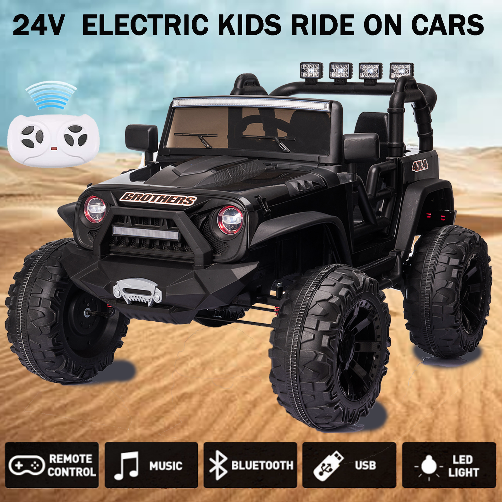 2-Seater 400W Electric Ride-On Truck for Kids with Remote Control - Perfect Gift for Children