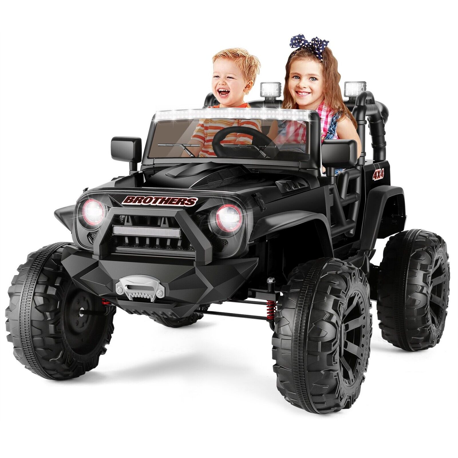 2-Seater Electric Ride-On Truck for Kids with Remote Control and 4 Large Wheels