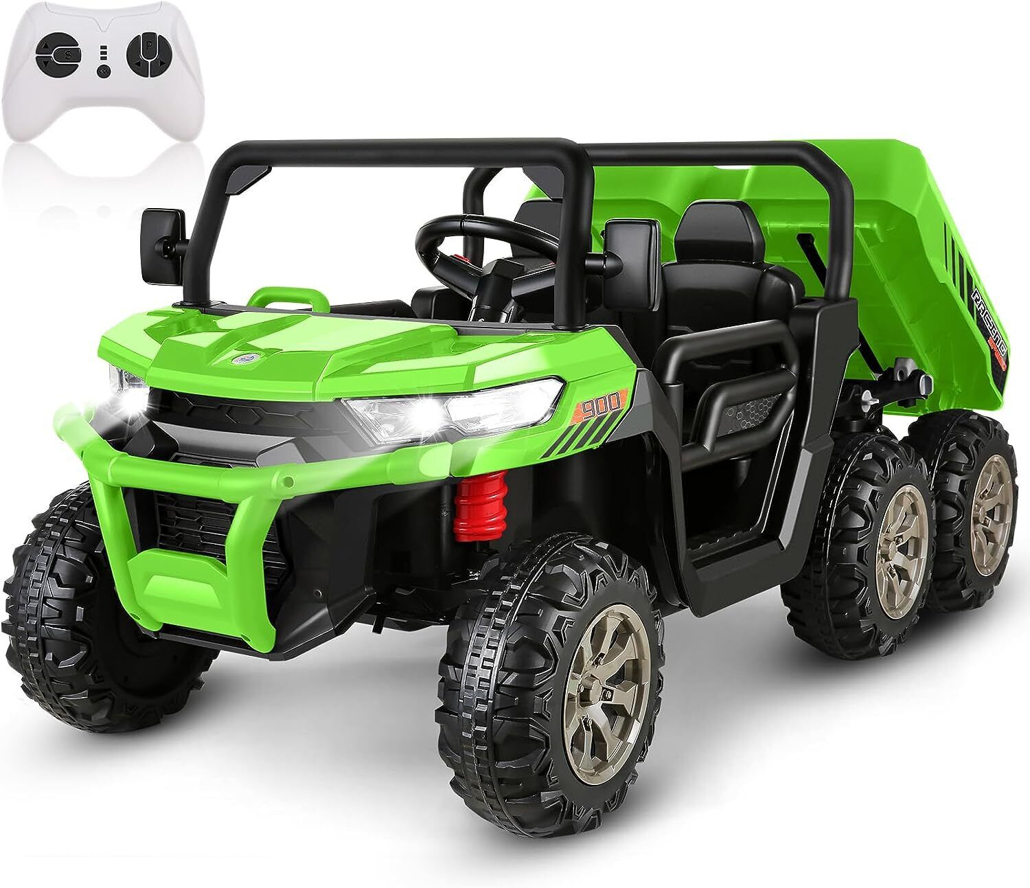 2-Seater Electric Ride-On Truck with Dump Bed and RC Control - 3 Speeds, 24V Power for Kids