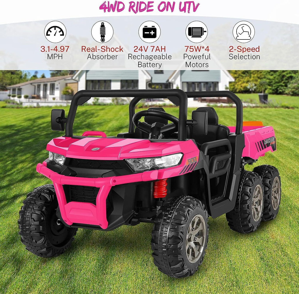 Electric Dump Truck Toy with 2 Seats and 24V Power - Perfect for Kids with a Love for Construction!