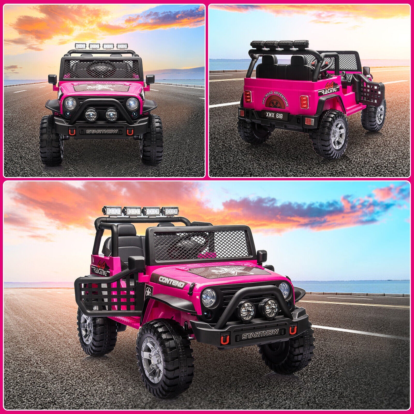 2-Seater Electric Toy Jeep for Kids with Remote Control, USB and Bluetooth Connectivity