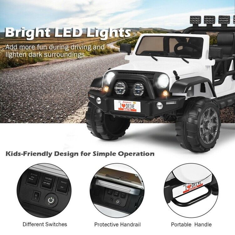 2-Seater Electric Toy Truck Jeep for Kids with Remote Control - 12V Ride On Car