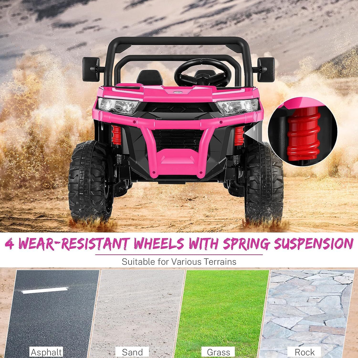 2-Seater Electric Truck Tractor with Dump Bed and Remote Control - 24V