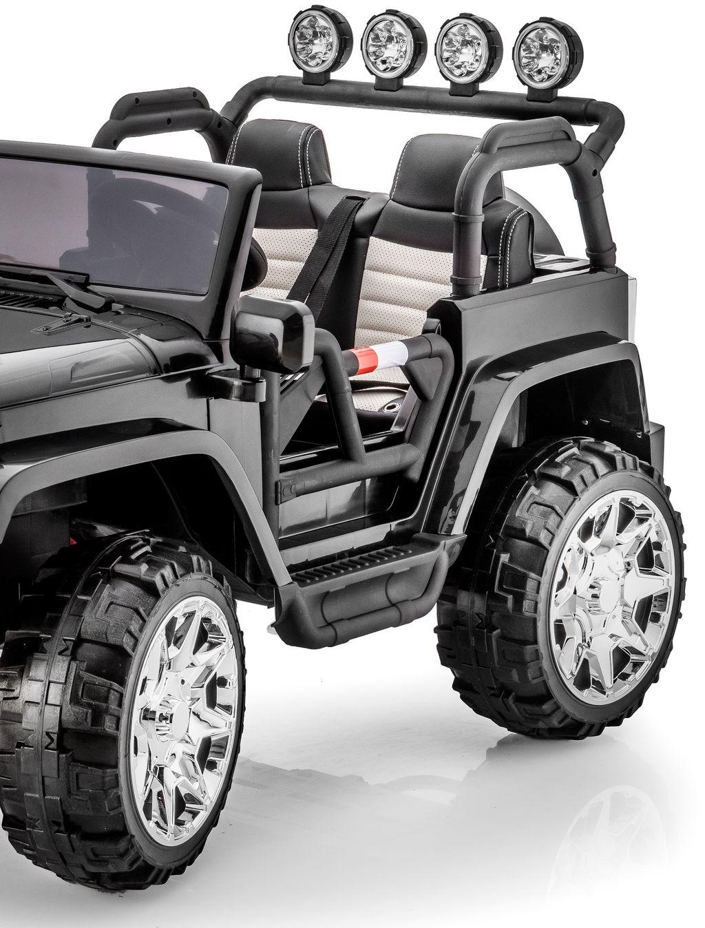 Cars For Kids Jeep Style 4x4 Monster Truck W/Rubber Tires 24 Volt