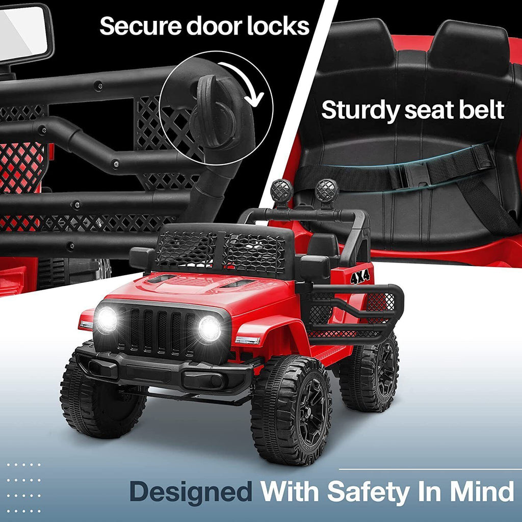 12V Electric Kids Ride On Truck with 3 Speeds, LED Lights, and MP3 Player