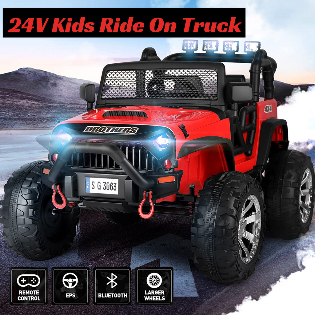 2-Seater Kids Ride On Truck with Remote Control and Dual 200W Motors