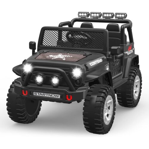 2-Seater Kids Ride-On Truck with Remote Control, LED Lights, Music, and Double Doors