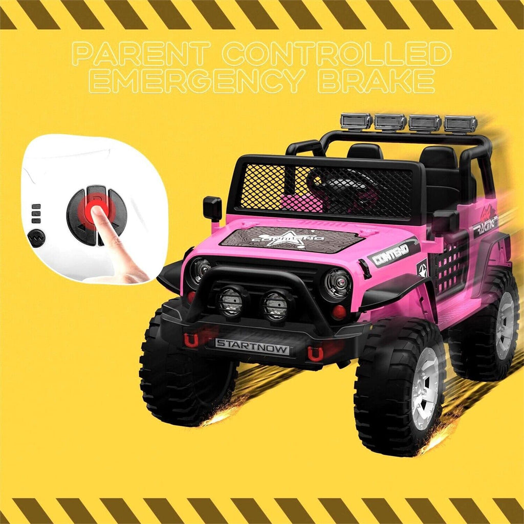 2-Seater Kids Ride-On Truck with Remote Control, LED Lights, Music, and Double Doors