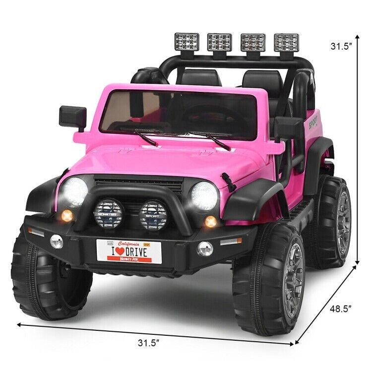2-Seater Remote Control Ride-On Truck with Storage for Kids - 12V