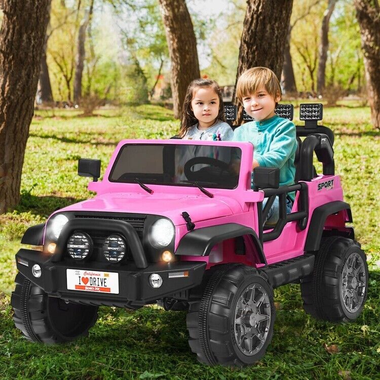 2-Seater Remote Control Ride-On Truck with Storage for Kids - 12V