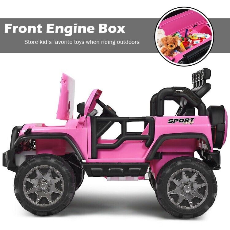 2-Seater Remote Control Ride-On Truck with Storage for Kids - 12V