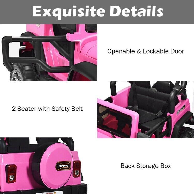 2-Seater Remote Control Ride-On Truck with Storage for Kids - 12V
