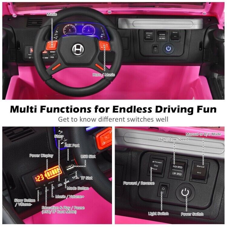2-Seater Toddler Ride-On Truck with Remote Control and Lights - 12V Driving Toy Car