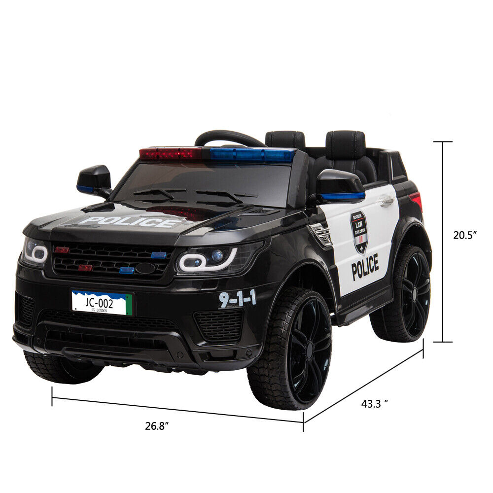2.4G Remote Control Kids Police Ride On Car with LED Flashing Lights - S7 Model