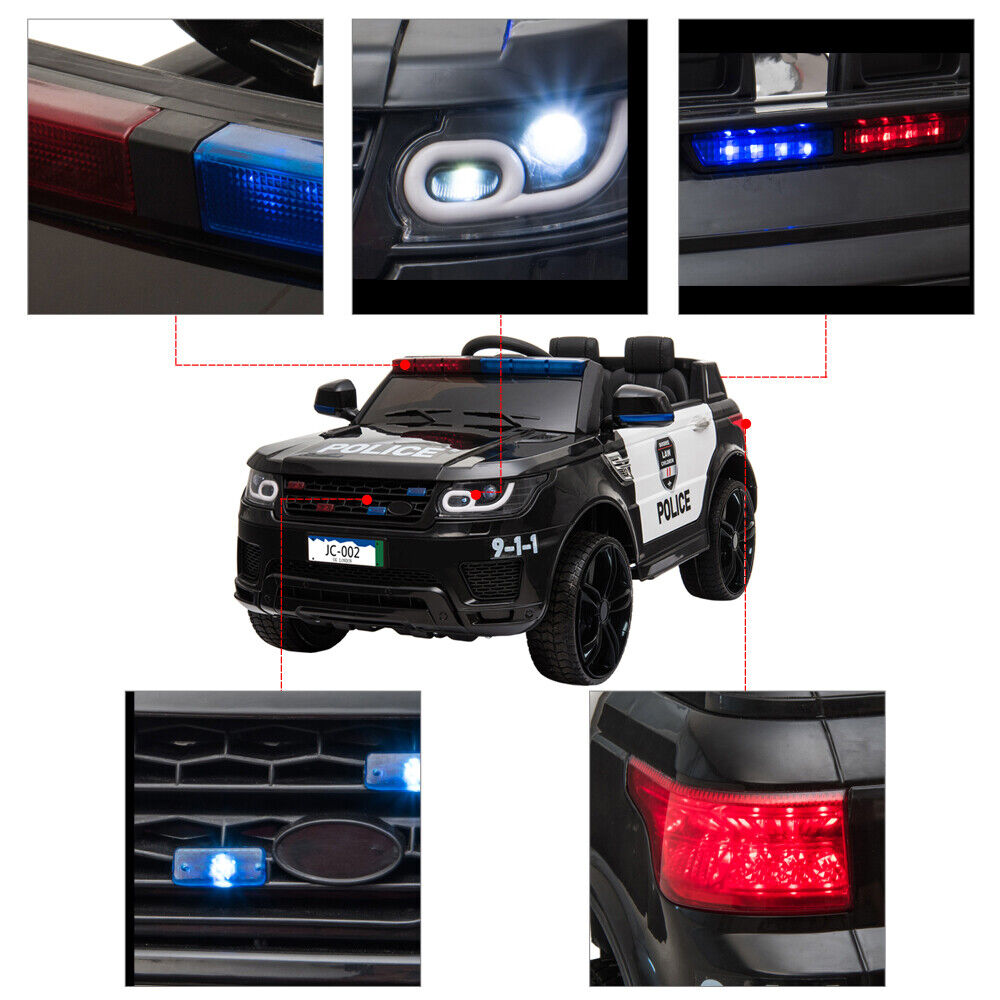 2.4G Remote Control Kids Police Ride On Car with LED Flashing Lights - S7 Model