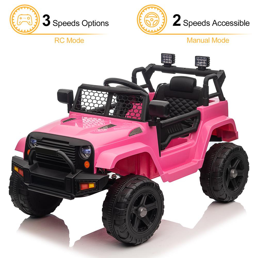 2.4G Remote Control Kids Ride On Car Truck with Light and Music - 12V, 2.8 mph Speed