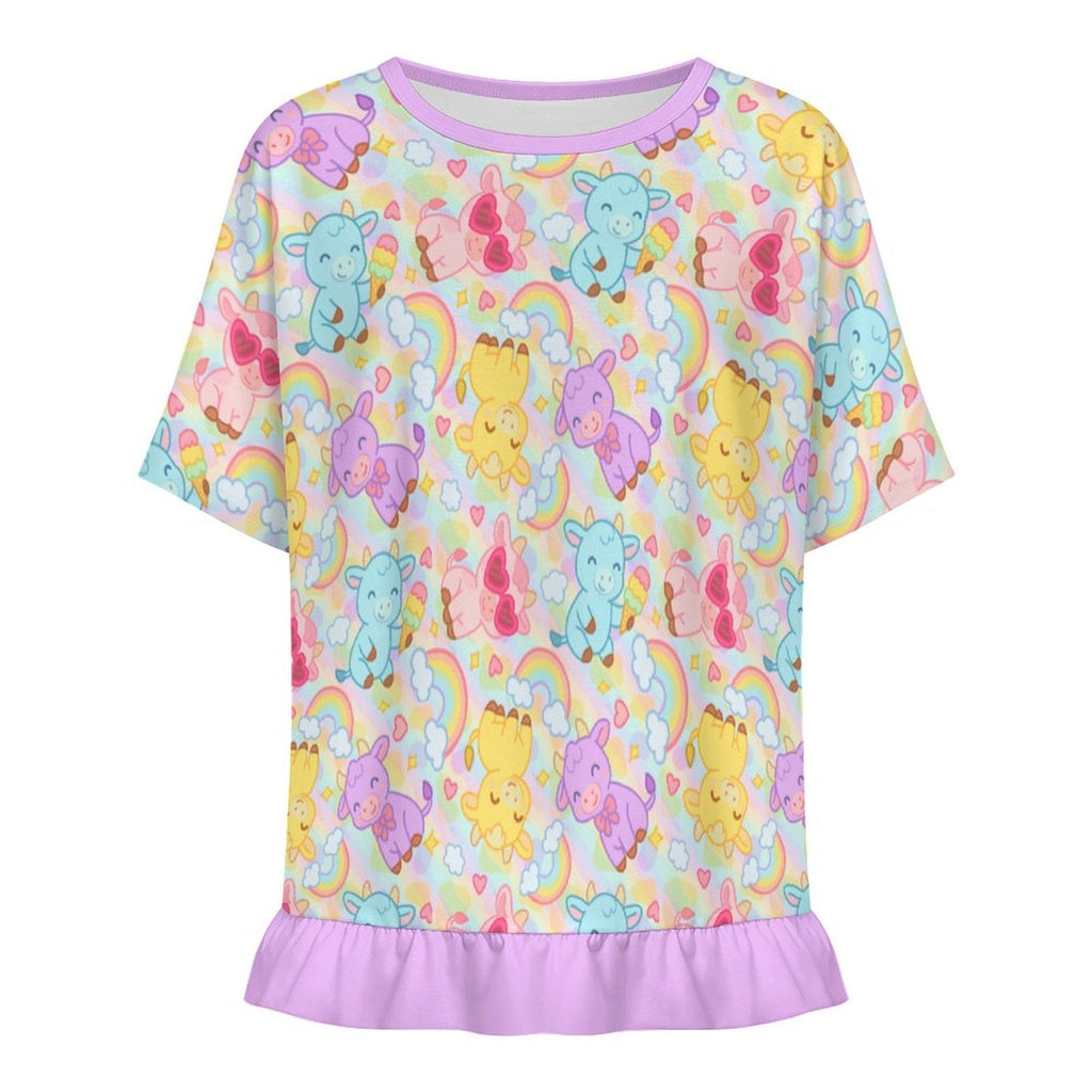 Rainbow Moobaby Ruffle Play Tee