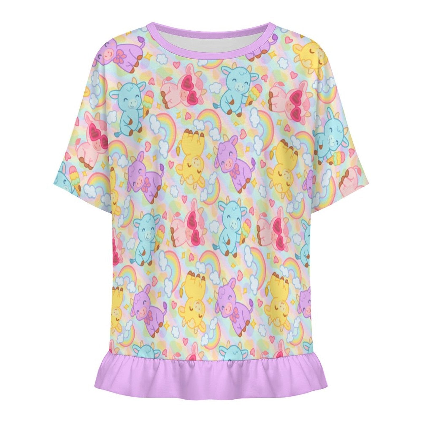 Rainbow Moobaby Ruffle Play Tee