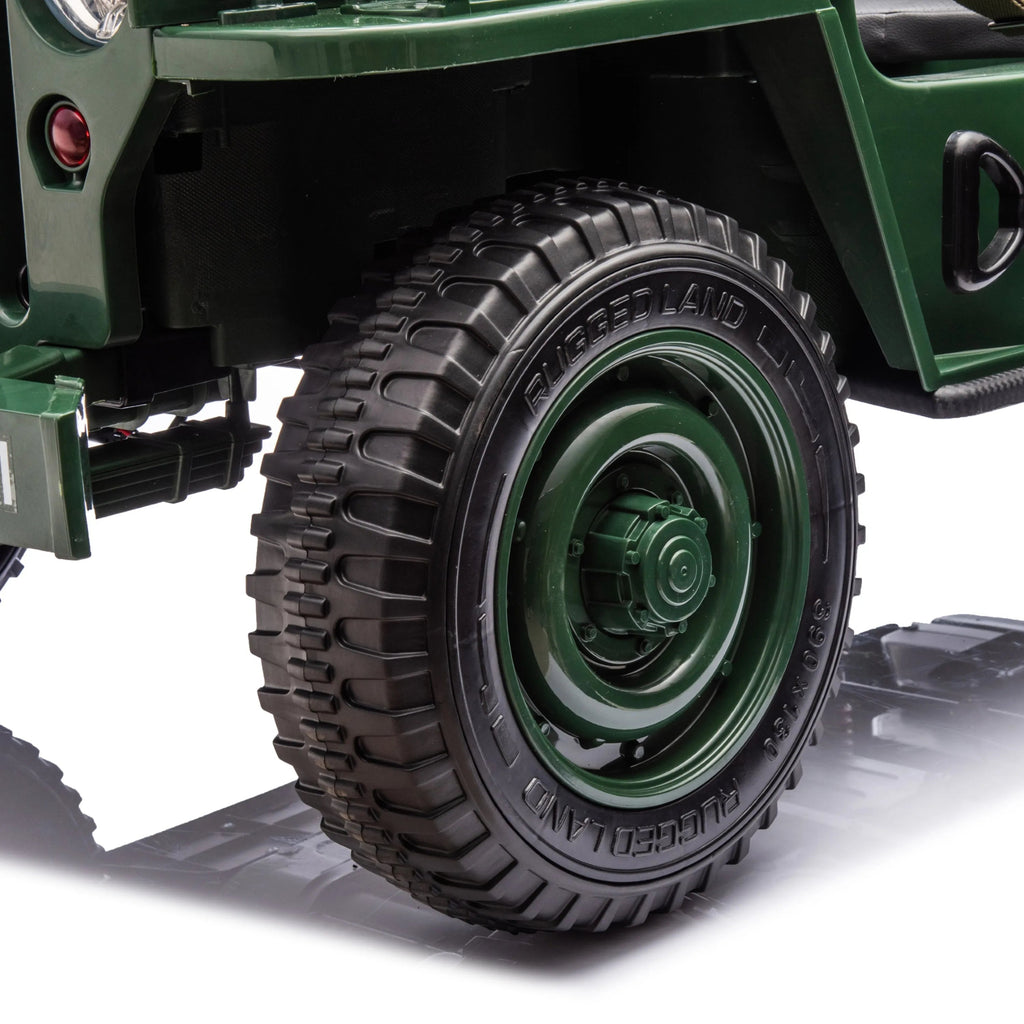 24V Magic Cars Military Willy Jeep 3 Seater Electric Ride on