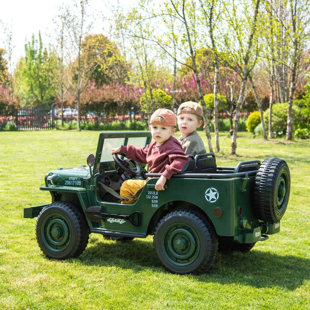 24V Magic Cars Military Willy Jeep 3 Seater Electric Ride on