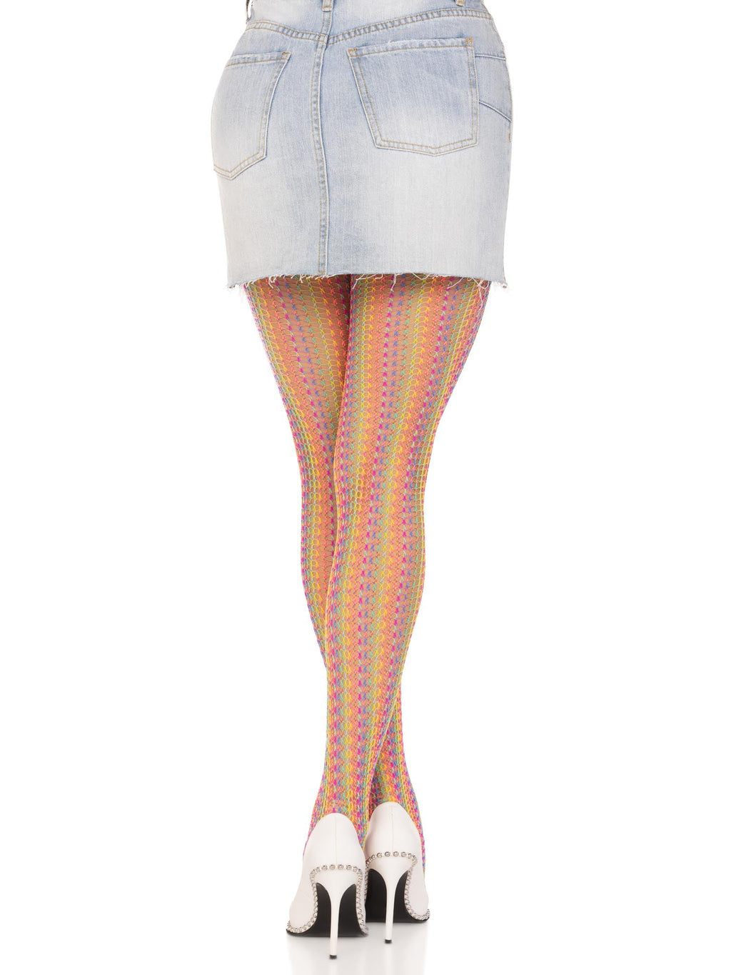 Candy Skies Crochet Net Tights - Multicolor (One Size)