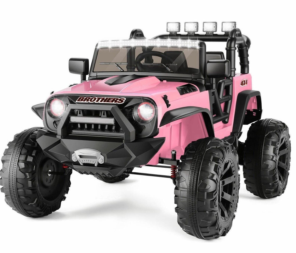 24V/12V Kids Electric Jeep with Remote Control, 3 Speeds, and LED Lights