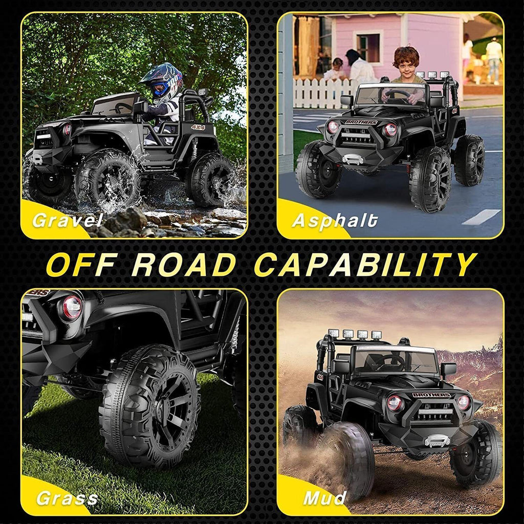 24V/12V Kids Electric Ride On Jeep with Remote Control, 3 Speeds and LED Lights