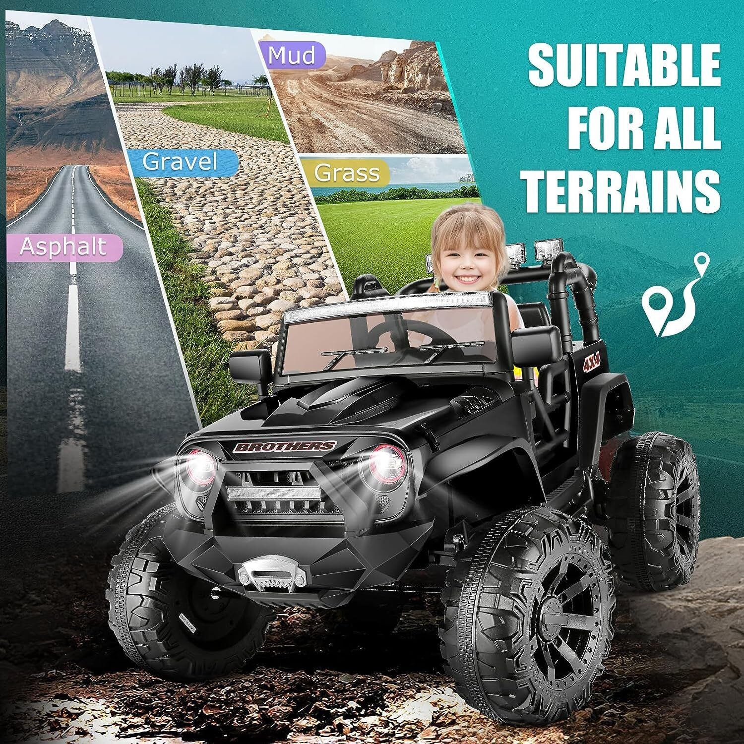 24V 2x200W Electric Ride-On Car for Kids with Remote Control - 2 Seater