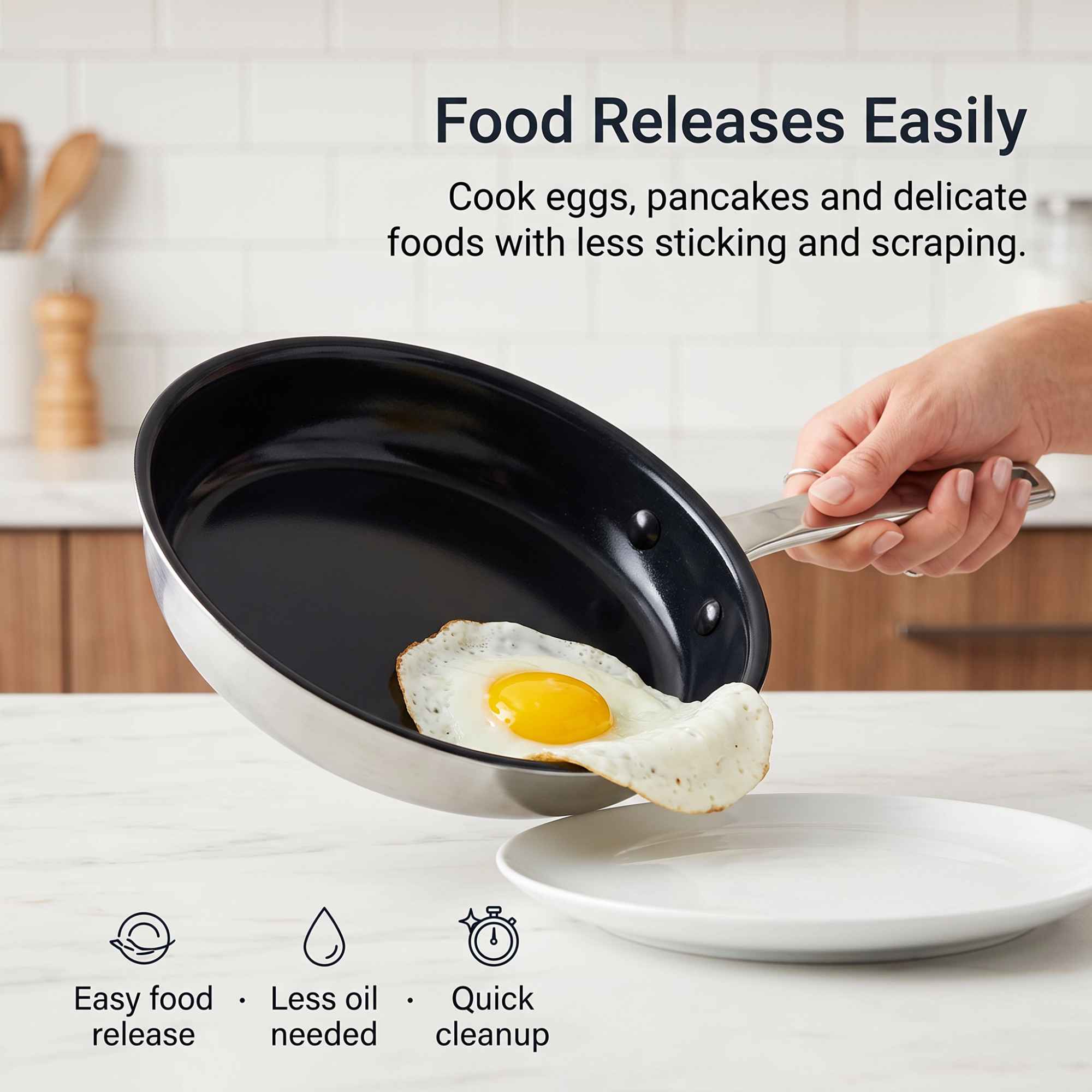 5-Ply Nonstick Stainless Steel Frying Pan