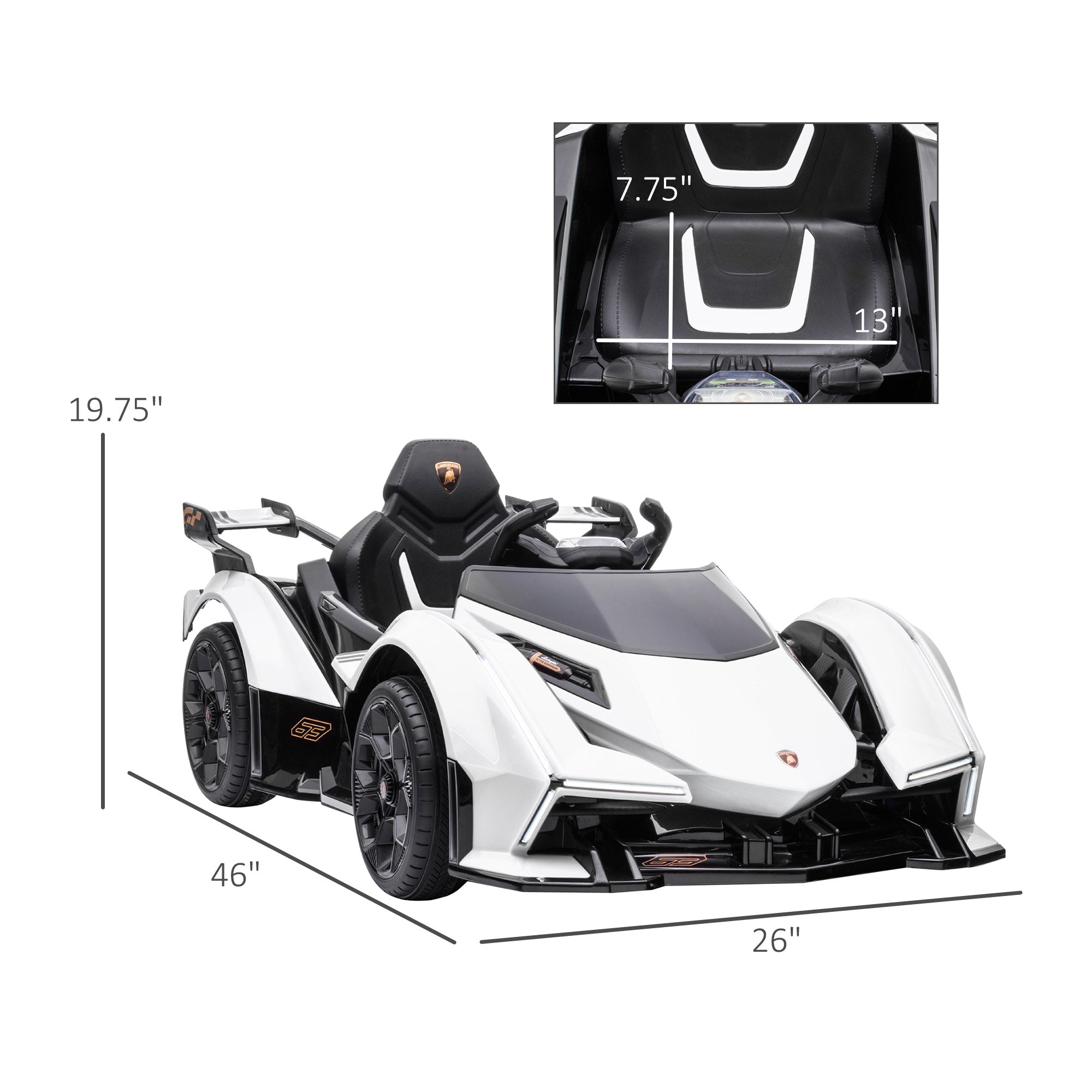 12V Lamborghini Kids Ride-On Sports Car with Remote Control