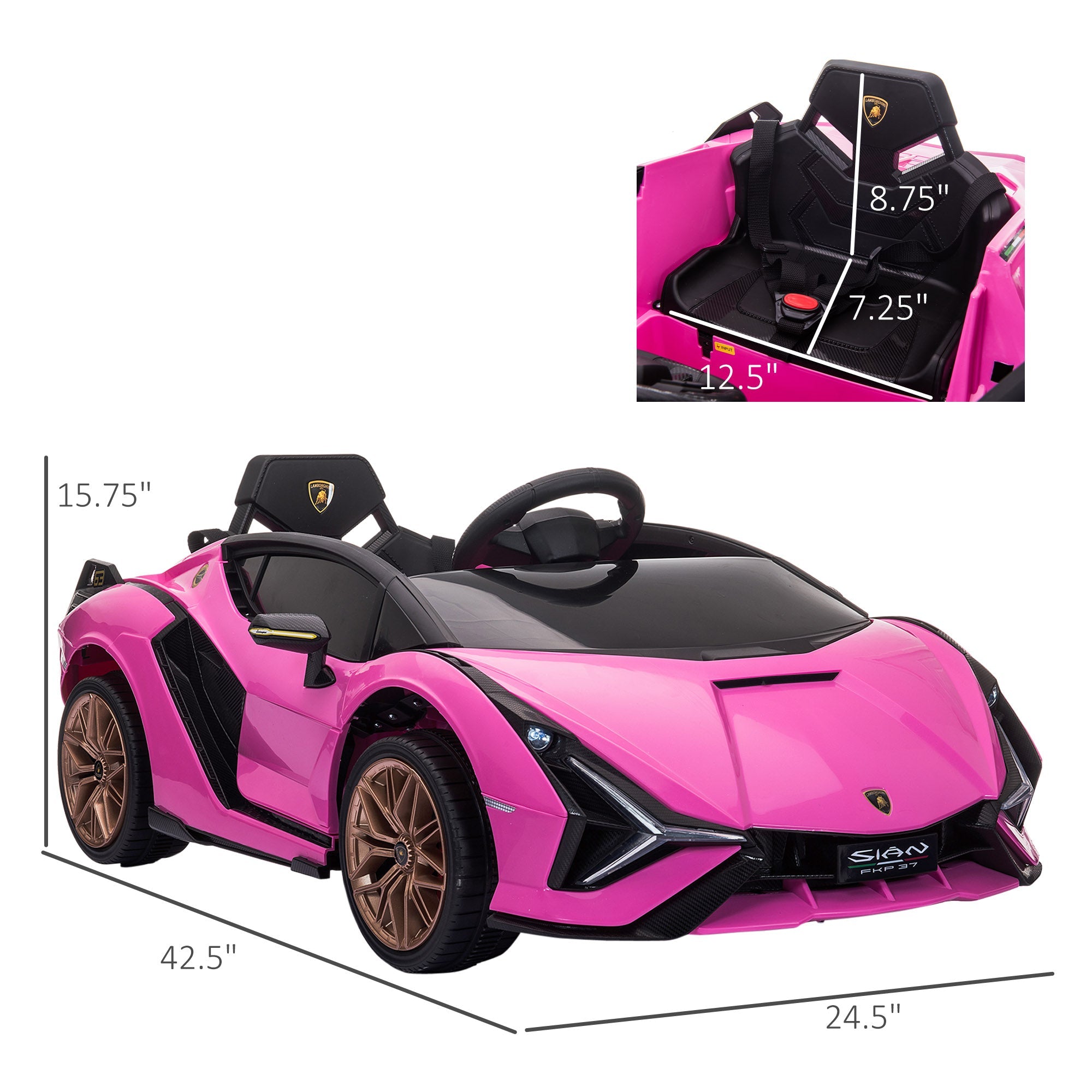 Lamborghini SIAN 12V Kids Electric Ride On Car Toy with Remote Control