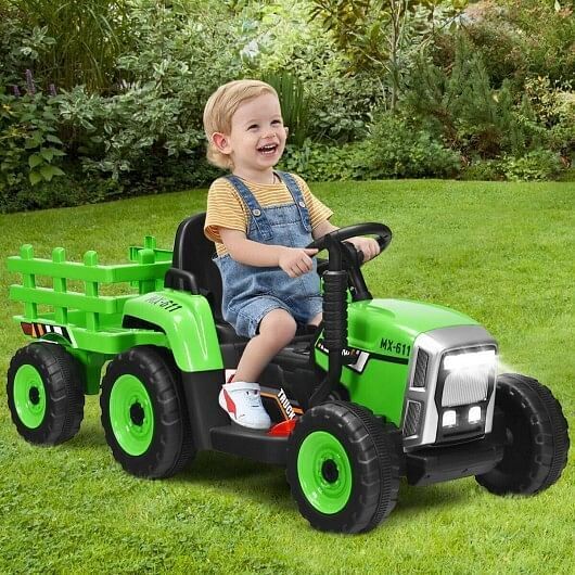 3-Gear-Shift Ground Loader Tractor for Kids 3+ Years - Green