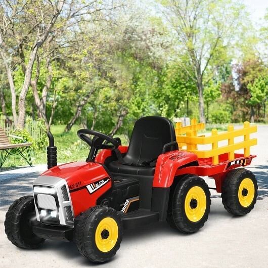 3-Gear-Shift Ground Loader Tractor for Kids 3+ Years Old - Red
