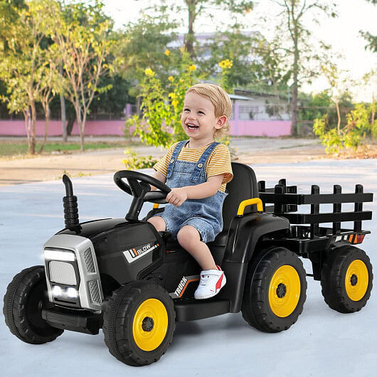 3-Gear-Shift Ride-On Tractor for Kids 3+ Years - Black