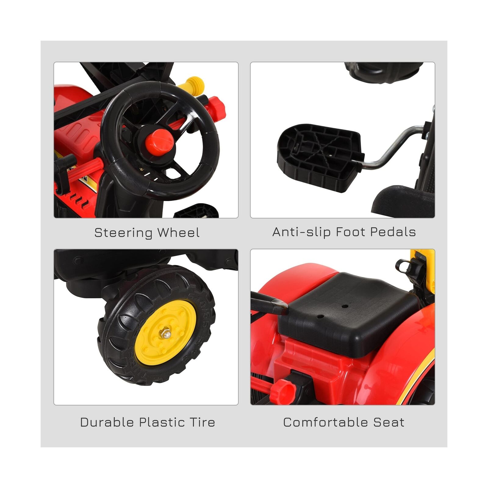 3-in-1 Kids Ride-On Excavator/Bulldozer: Pedal Car Digger Toy for Forward Movement